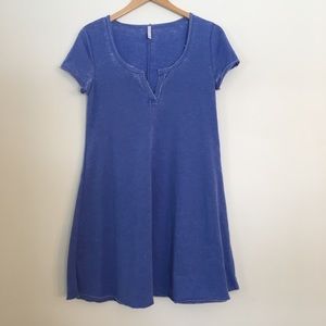 Z Supply Short Sleeve Blue Tee Shirt Dress